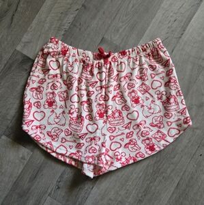 Juniors Plush Valentine's Day Shorts Large NWOT